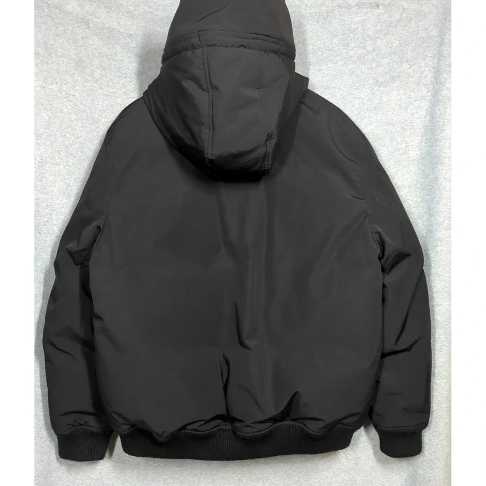 GH Bass & Co Down Hooded Puffer Jacket L Black Toasty Camping Hiking Outdoors
